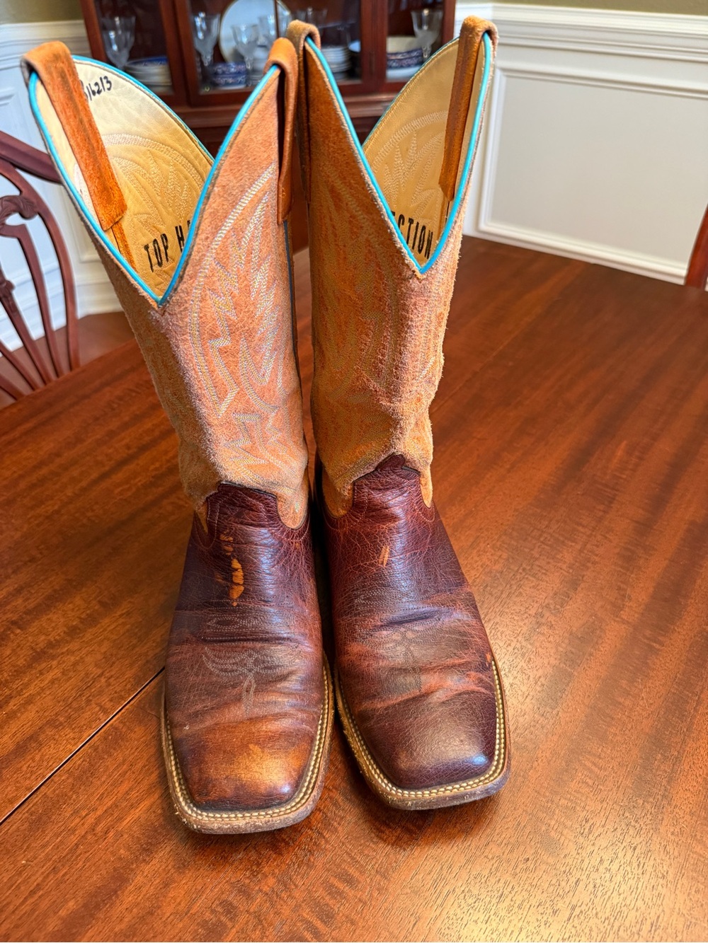 Horse Power “Top Hand Collection” Men's Brown Smooth Ostrich Western Boots 9D